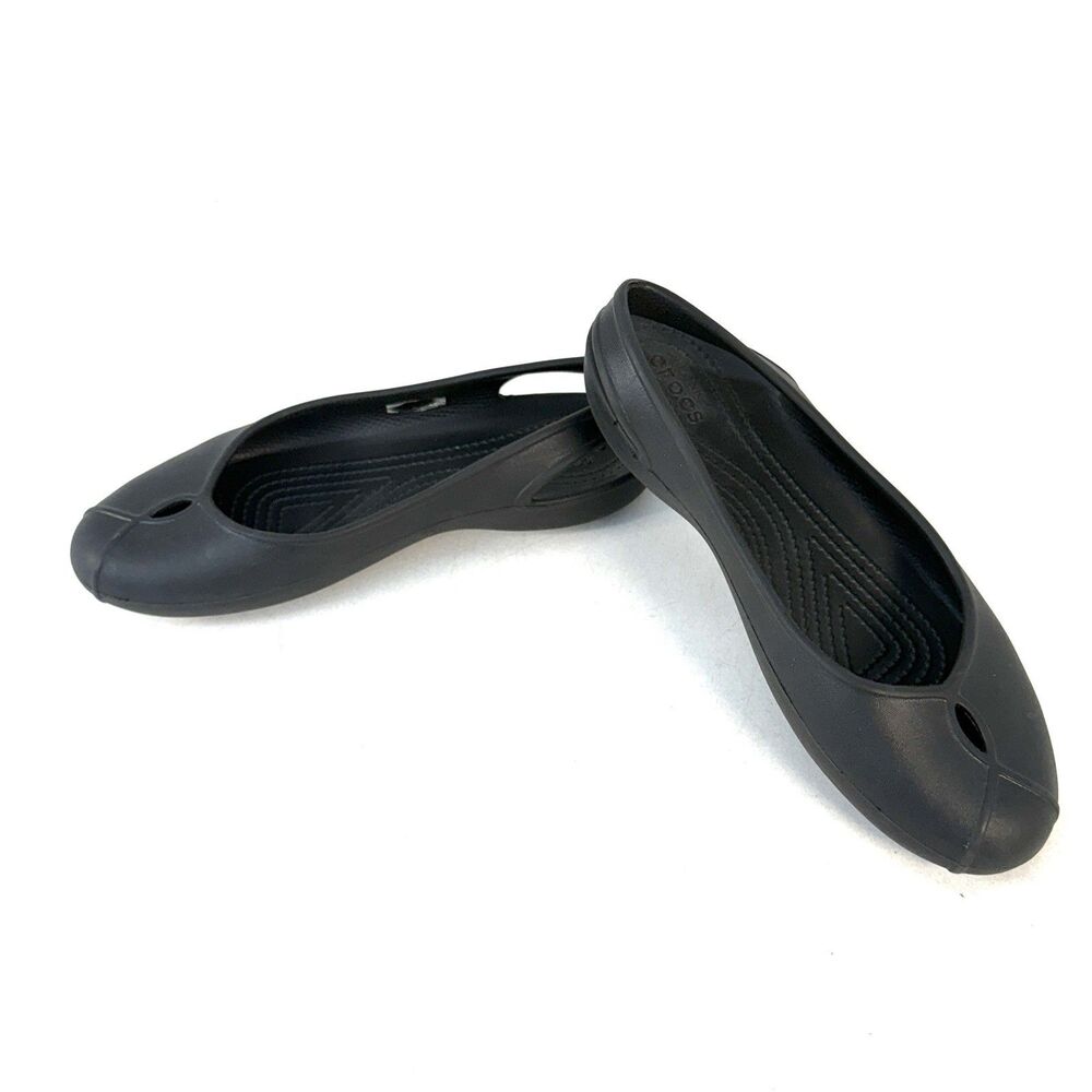 Crocs Olivia II Slingback Ballet Flats Slip On Shoes Black Size 7
